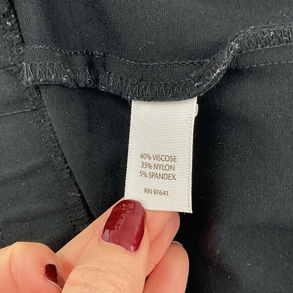 J Jill Ponte Slim Leg Pull On Pants Stretch Elastic Waist Women Medium Black - Picture 4 of 5